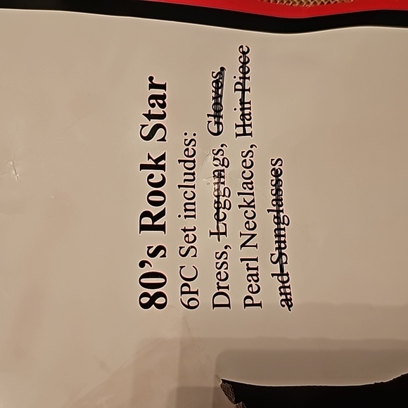 Elegant moments Halloween costume dress & pearls only. Never worn. 80s rock star - Picture 4 of 8